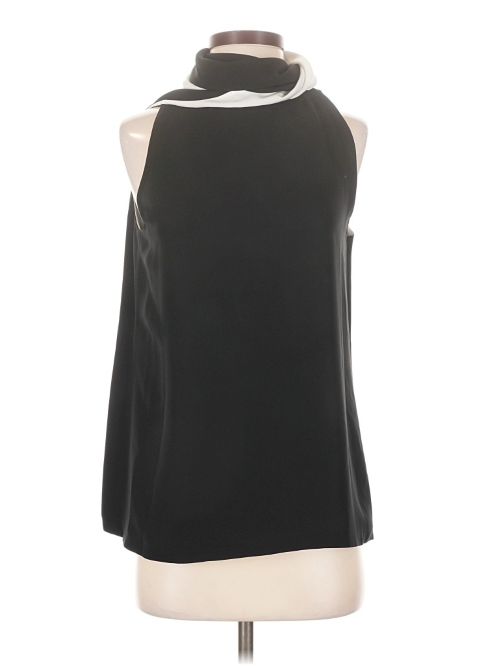 Lafayette 148 New York Silk Scarf Neck Blouse Black Size Small - Picture 2 of 5